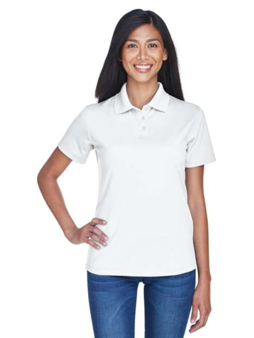 Ultraclub Women’s White Performance Polo NEW